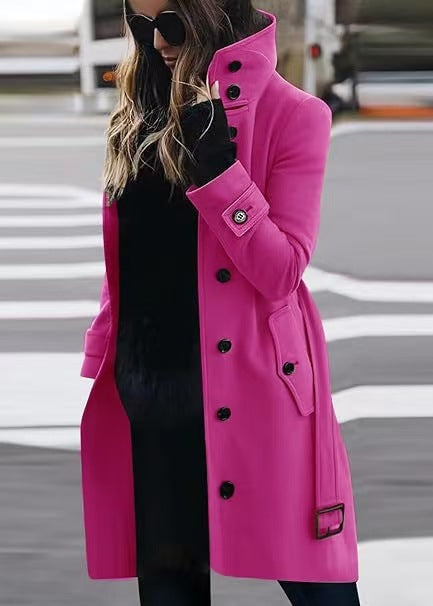 WW | Women's Single-Breasted Long Coat