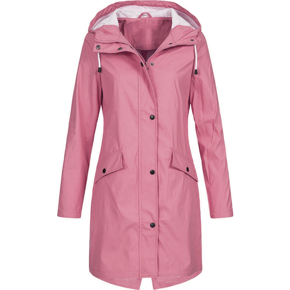 WW |  Wasserdichte Outdoor Regenjacke mit Kapuze für Damen - Perfekt für Outdoor-Aktivitäten