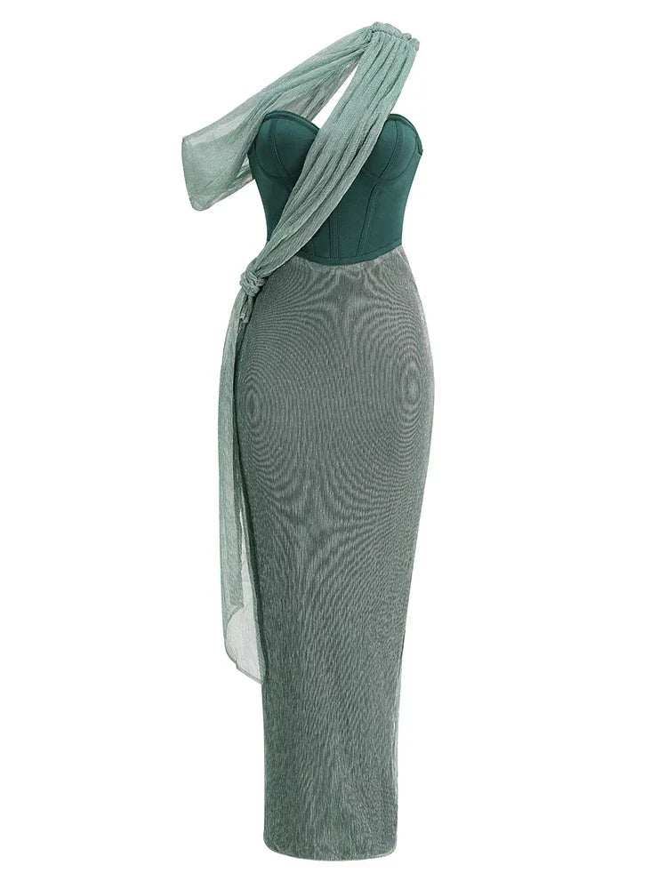 WW | Glitter Backless Evening Maxi Dress