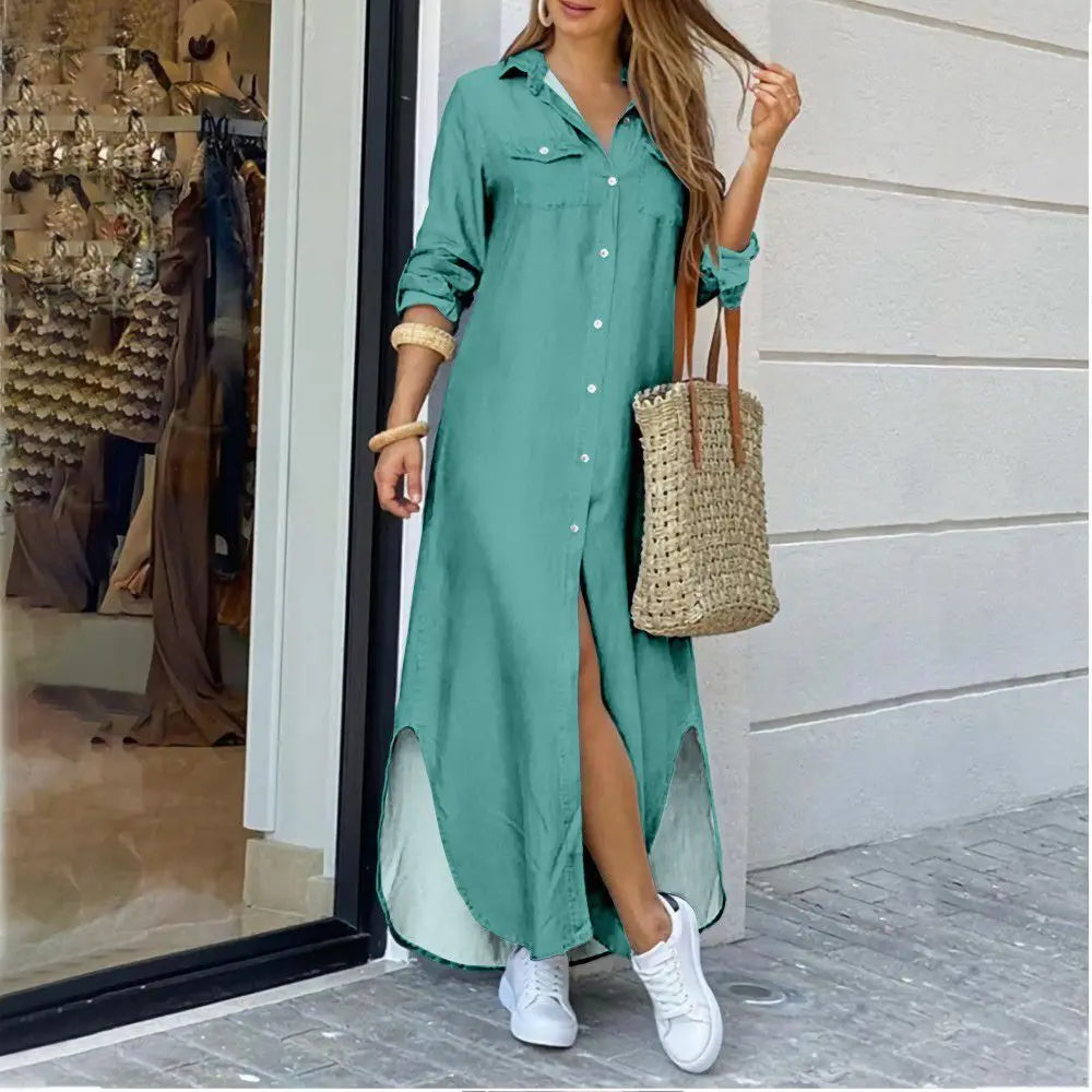 WW | Langes lässiges Hemdkleid