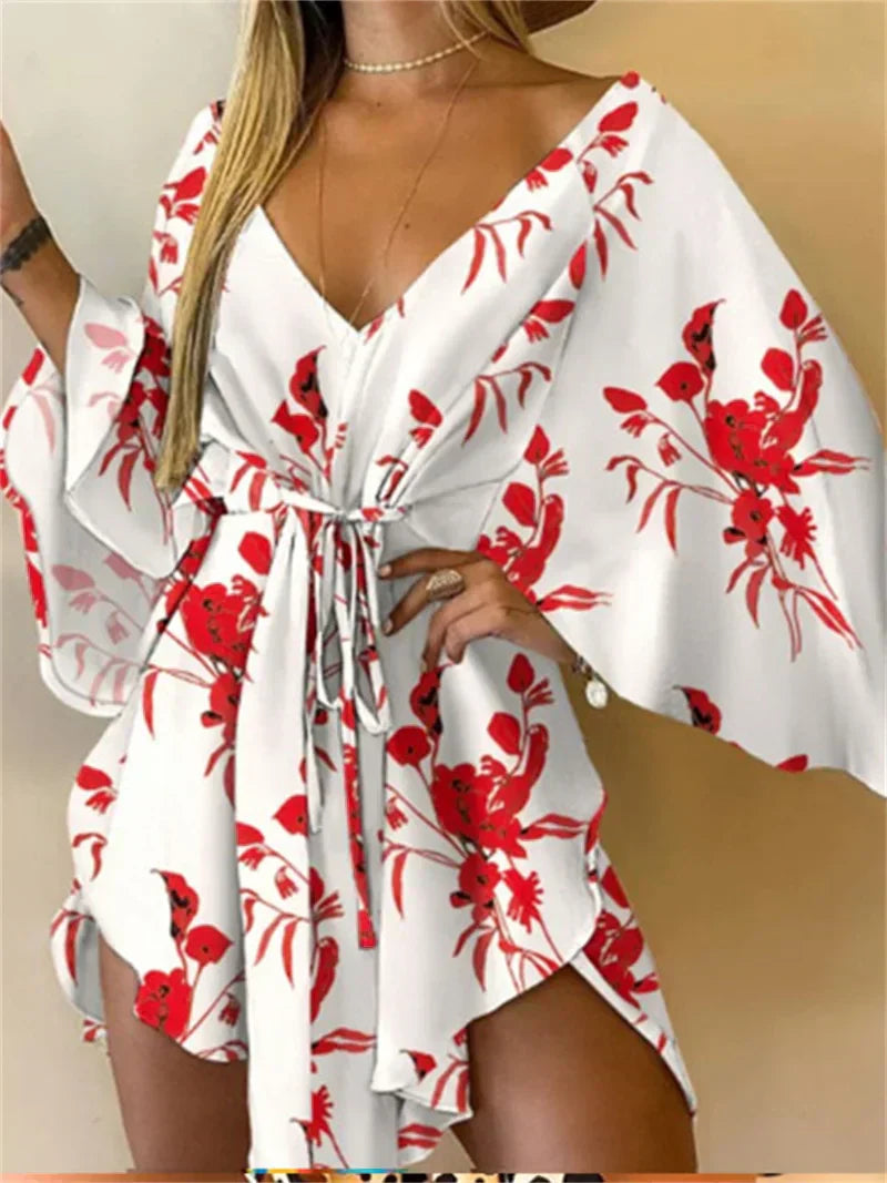 Daisy - Boho Floral V-Neck Mini Dress