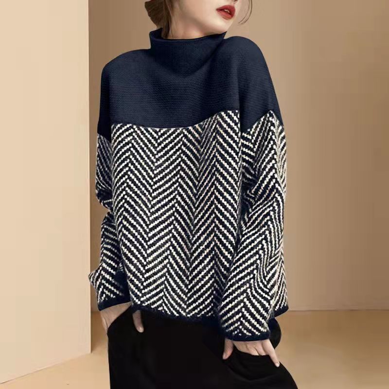 WW | Frauen Pullover mit kontrastierendem Rollkragen