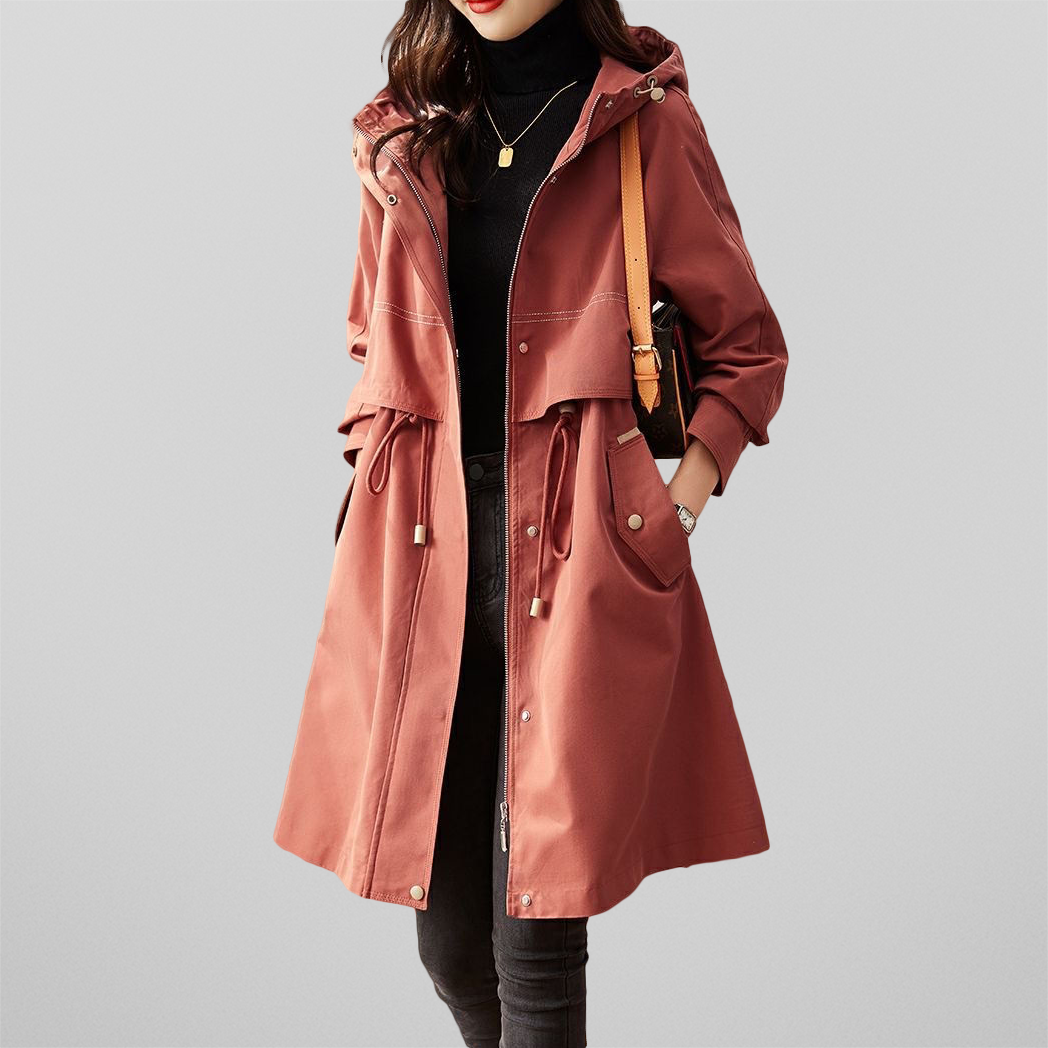 WW | Red women's jacket with hood