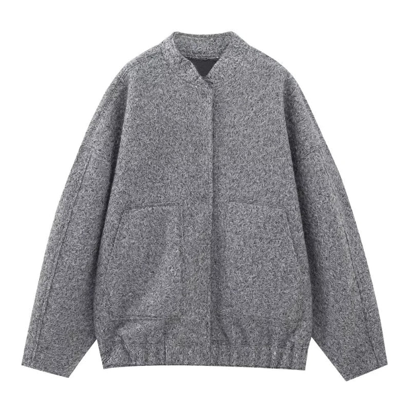 WW | Wollmischung Bomberjacke - Übergroße Passform - Lässige Outerwear - Trendy Design