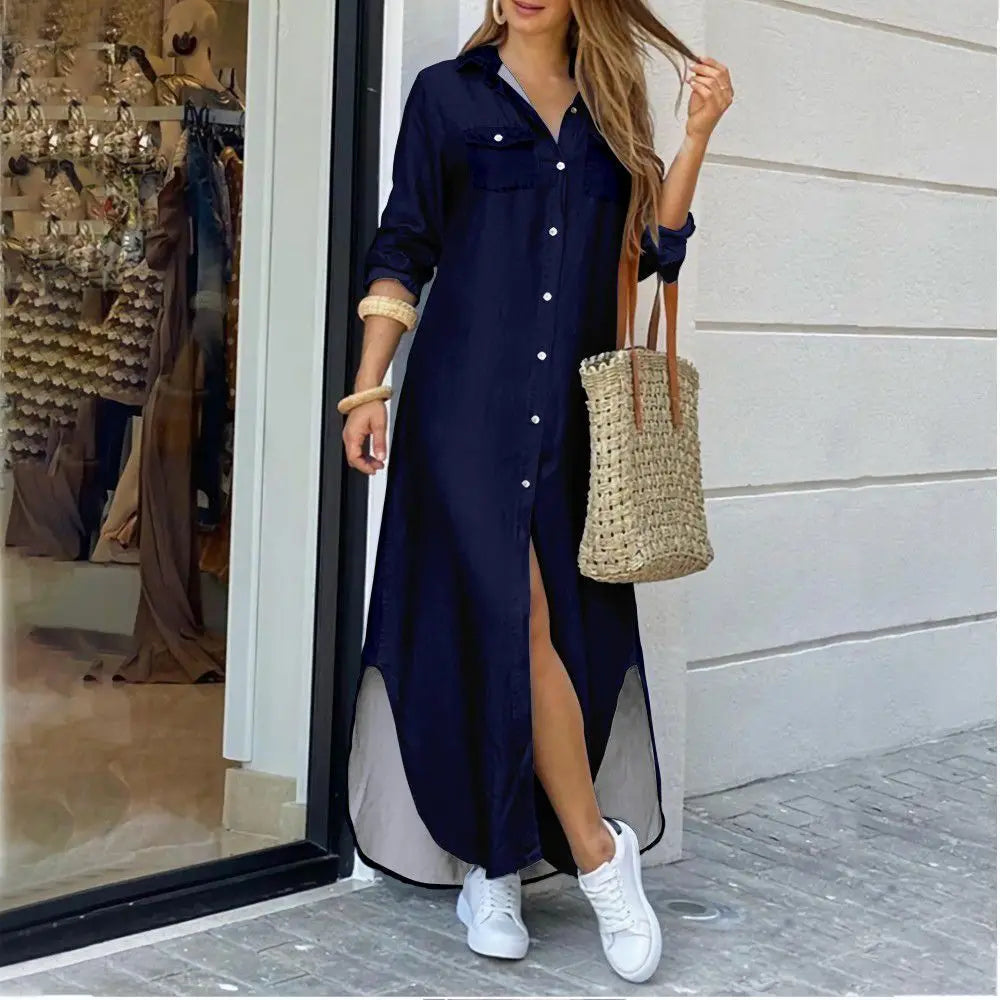 WW | Langes lässiges Hemdkleid