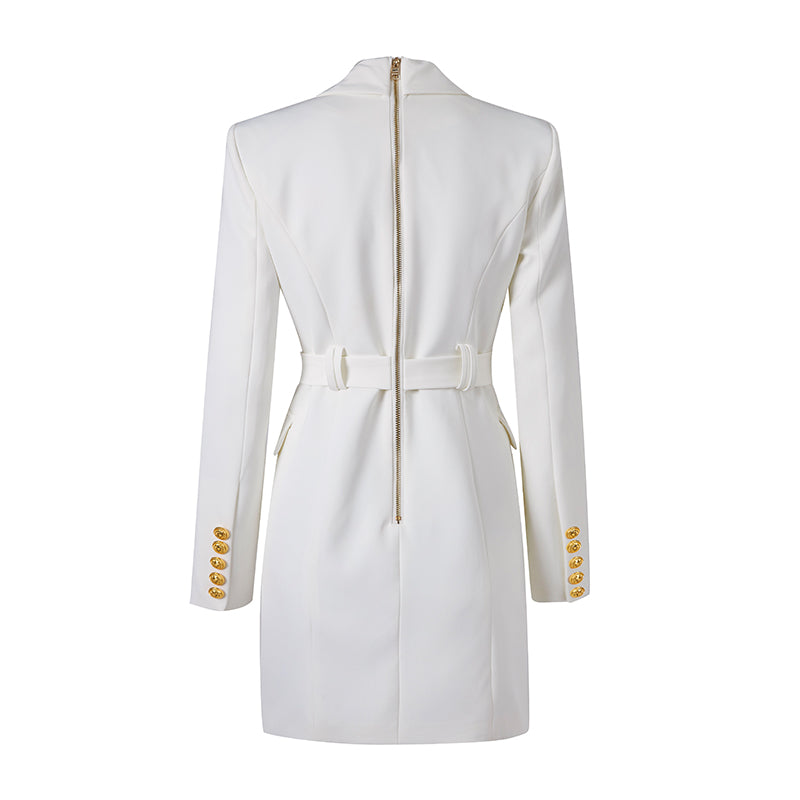 WW | Blazerjacke mit Taillenbund und Knopfdekoration