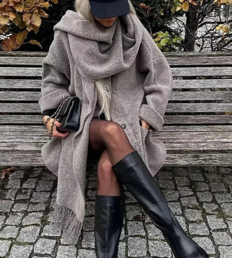 WW | Knitted shawl collar coats