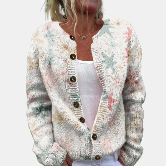 WW | Pastell Sternmuschel-Print Cardigan