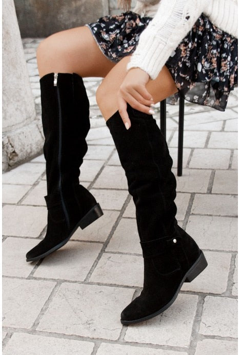 WW | Robuste und Bequeme Retro Kniestrumpfstiefel für Frauen