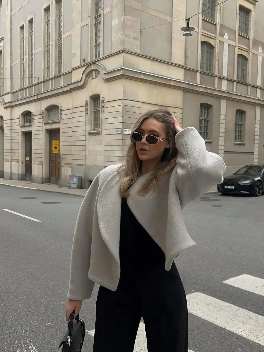 WW | Wollmischung Lässiger Schnitt Asymmetrisches Design Modischer Stil