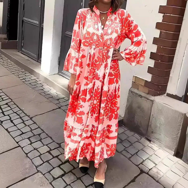 Isla | Shirt Dress with Lacing and Print