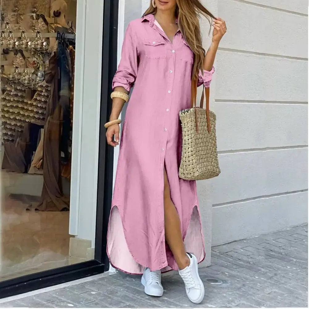 WW | Langes lässiges Hemdkleid