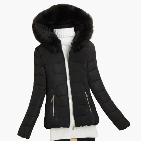 WW | Winter Steppjacke mit Kapuze und großem Kragen - Eleganter City-Style für kalte Tage