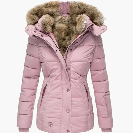 WW | Winter Jacket with Hood and Faux Fur Trim - Elegant, Fitted Outdoor Jacket for Cold Days