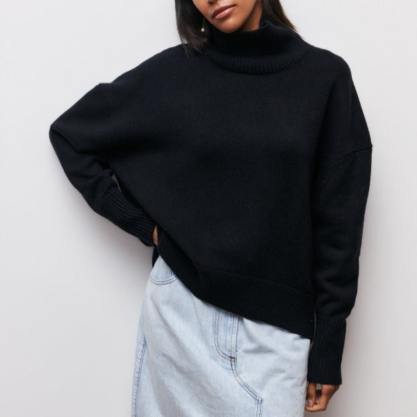 WW | Rollkragenpullover - Oversized Fit - Weiches Strickmaterial - Gerippte Kanten