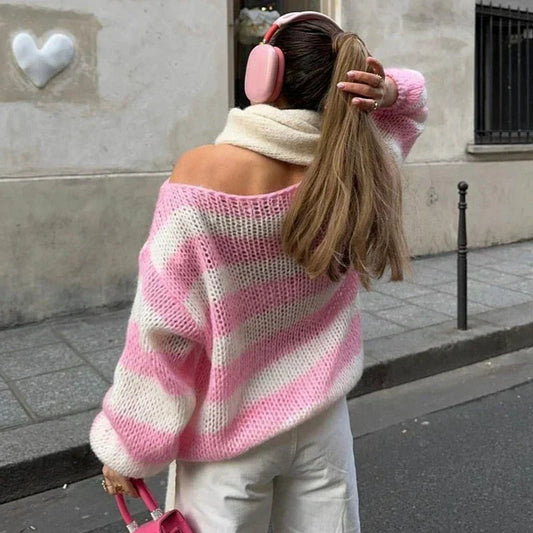 WW | gestreifter lockerer schicker Pullover