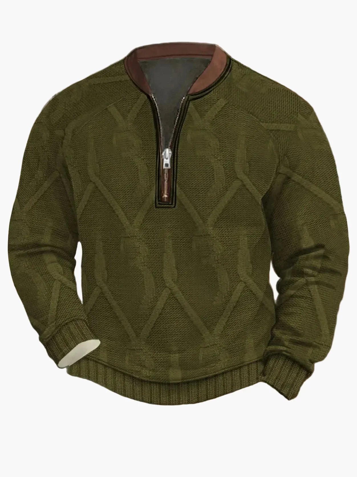 WW | Strickpullover mit Reißverschluss - Moderner Freizeit-Look für Herbst und Frühling