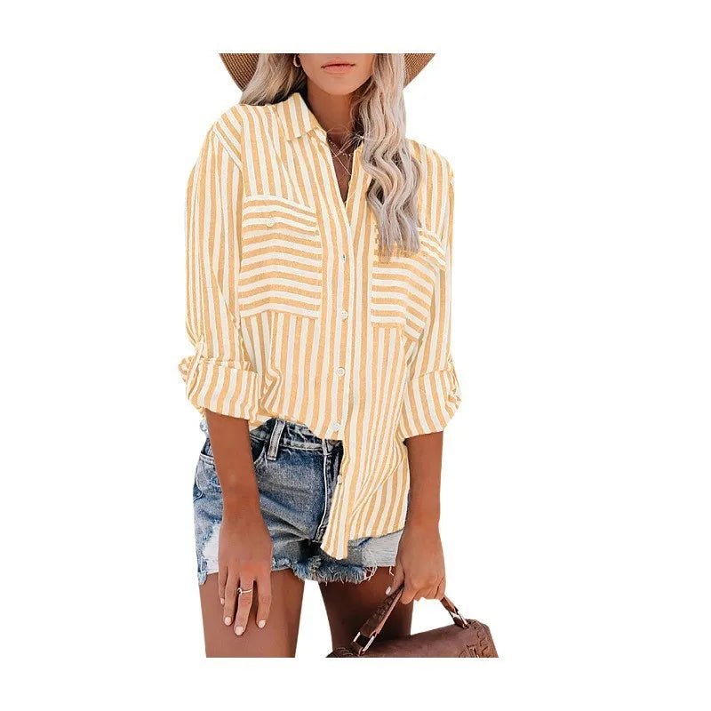 WW | Classic Striped Button-Down Shirt for Women