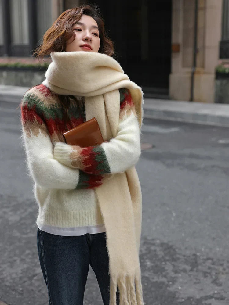 WW - Hässlicher Weihnachtspulli - Dick gestrickter Pullover mit Retro-Muster