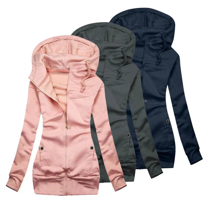 WW | Oversized Zip-Up Hoodie for Women with Fleece, Hood, and Zipper - Ideal for Everyday