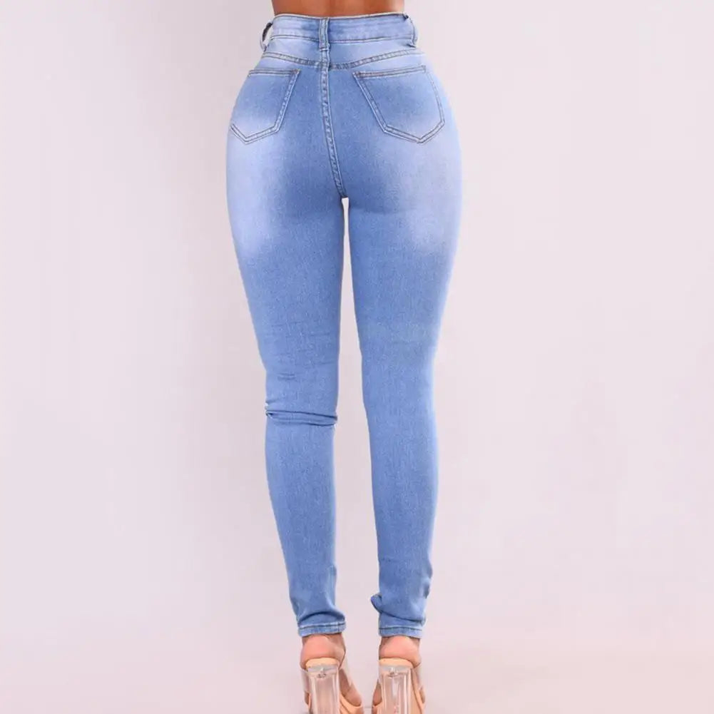 WW | Trendy high-waisted jeans with elastic waistband