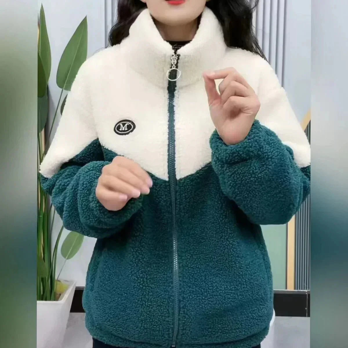 WW | Blocked Sherpa Jacke - Ultra-weiche Wärme - Reißverschluss-Design - Winter Freizeit