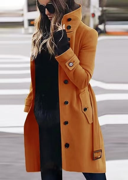 WW | Women's Single-Breasted Long Coat
