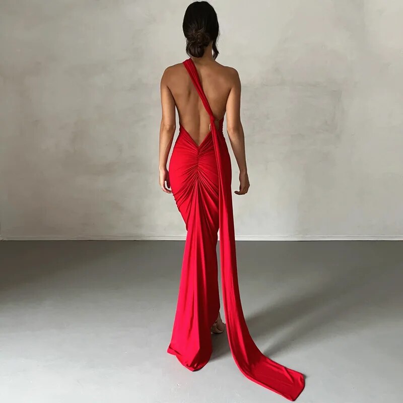 WW | Elegante Bodycon-Kleid mit Einem Schulter Rückehoch
