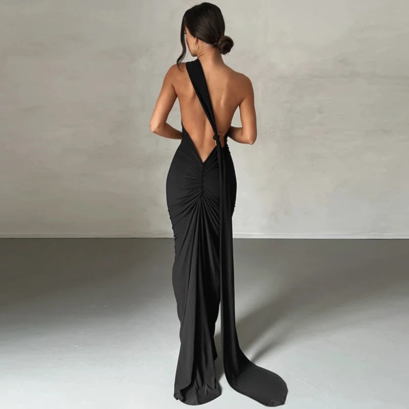 WW | Elegante Bodycon-Kleid mit Einem Schulter Rückehoch
