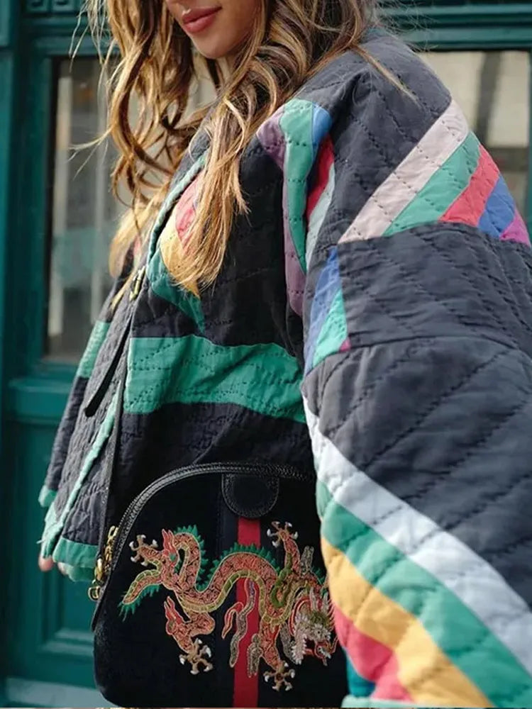WW | Striped women's coat for autumn