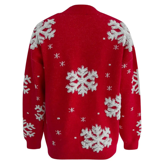 WW - Ugly Christmas Sweater - Glittery Snowflake Look with Festive Flair
