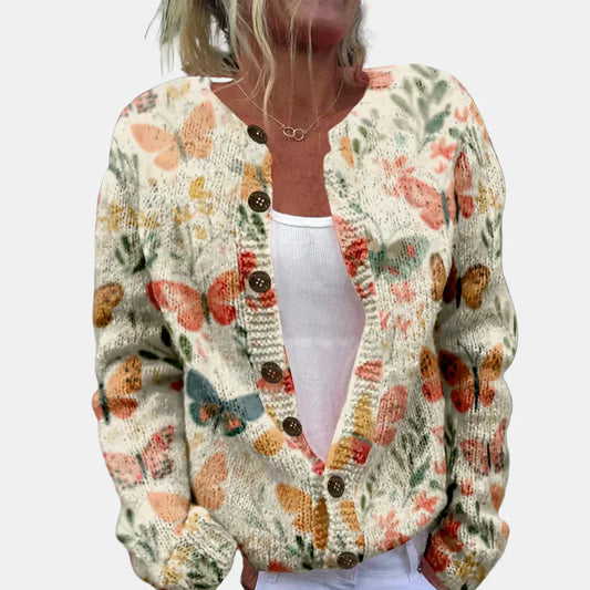 WW | Schicker Schmetterlingsdruck Cardigan