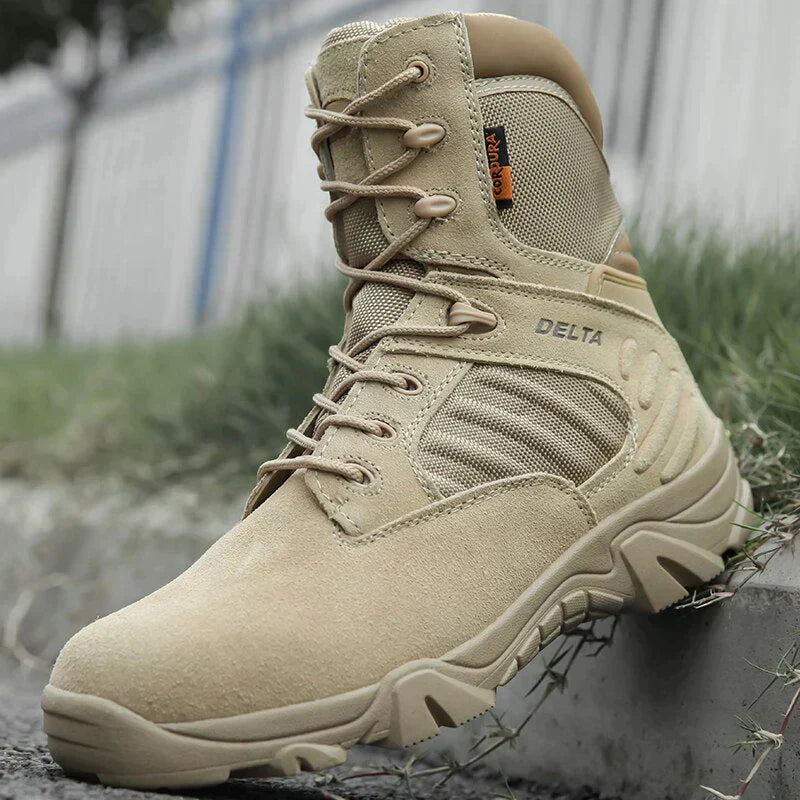 WW | Tactical Boots Suede High Shaft Non-Slip Sole Lacing & Zipper