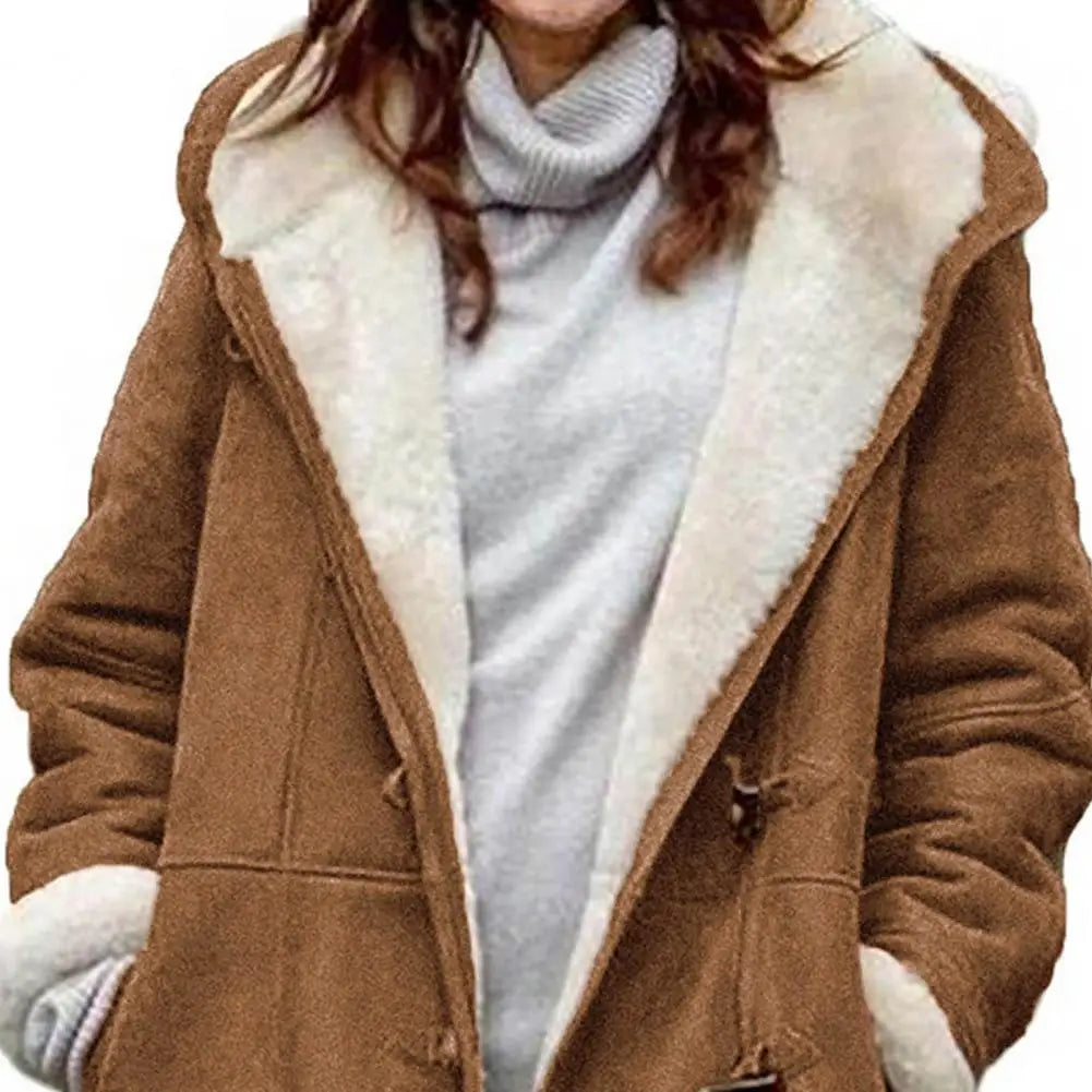 WW | Stylish Grey Fleece Hoodie Coat
