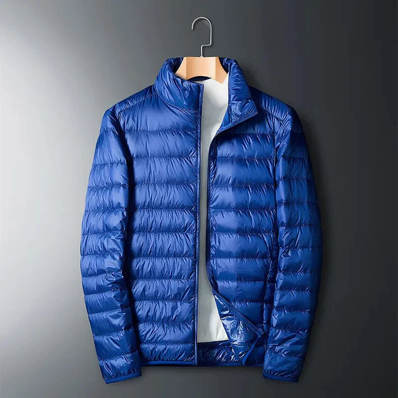 WW | Men's Winter Quilted Jacket with High Collar and Zipper Design