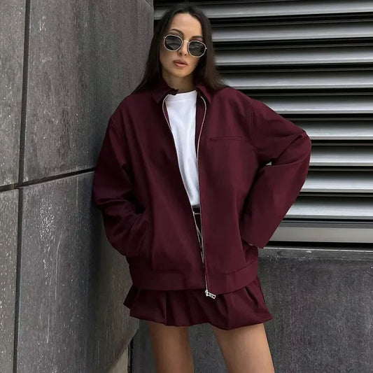 WW | Cropped Bomberjacke mit Langen Ärmeln und Modernem, Tailliertem Schnitt
