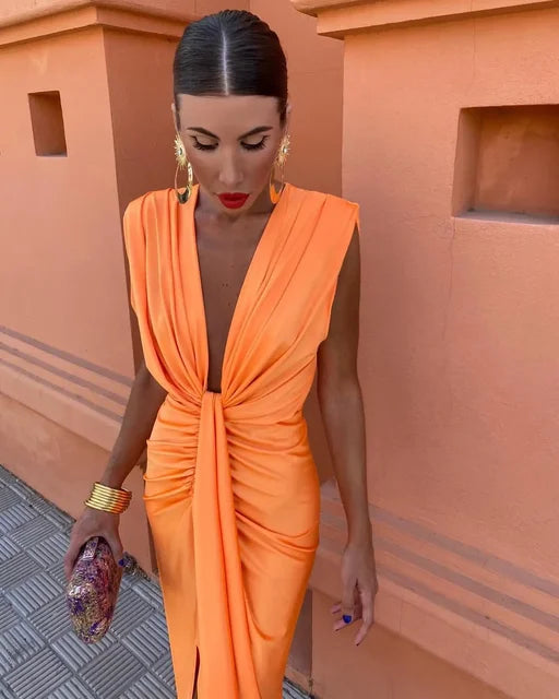 Isabelle - Plunge Neck Party Dress