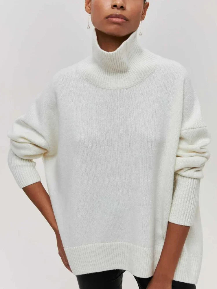 Oversized knitted turtleneck sweater
