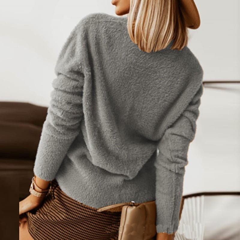 WW | Strickjacke - Weiche Strickware - V-Ausschnitt - Große Knöpfe - Lockere Passform