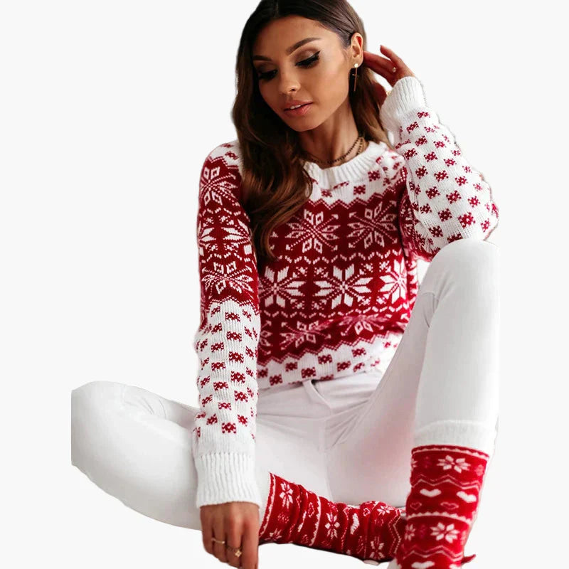 WW | Winter Pullover Scandinavian Pattern - Fashionable Christmas and Casual Knit Sweater