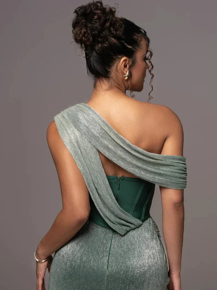 WW | Glitter Backless Evening Maxi Dress