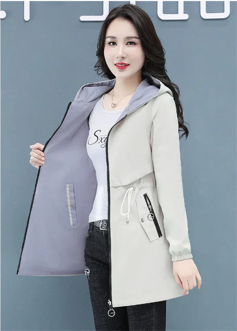 WW | lange windbreaker-jacke
