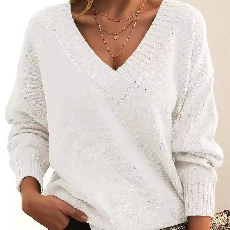 WW | Chic V-Neck Knitted Sweater