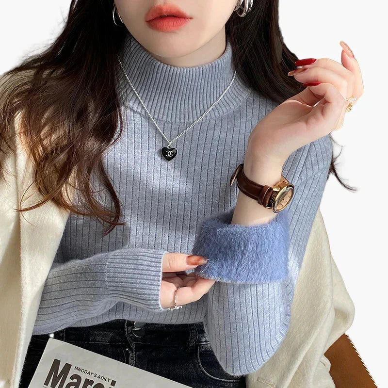 WW | Turtleneck Pullover Basic Knit Long Sleeve for Everyday and Office