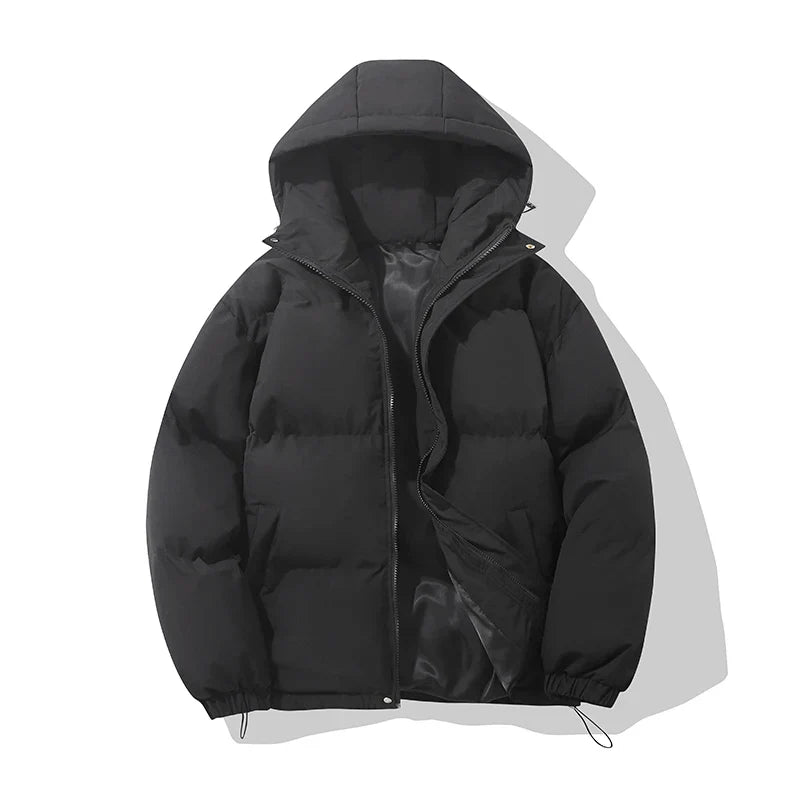 WW | Jacke Damen Hoher Kragen Kapuzen Reißverschluss Design Baumwollgefütterte Jacke