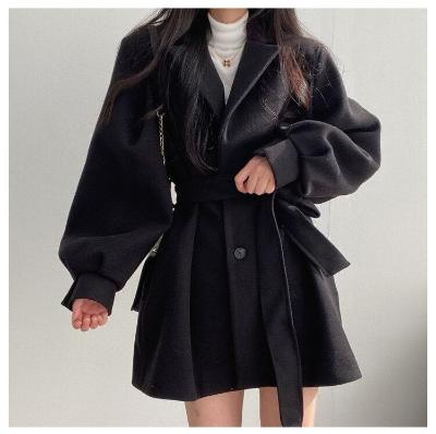 WW | Oversized Fit Tie Belt Wide Lapel Elegant Look