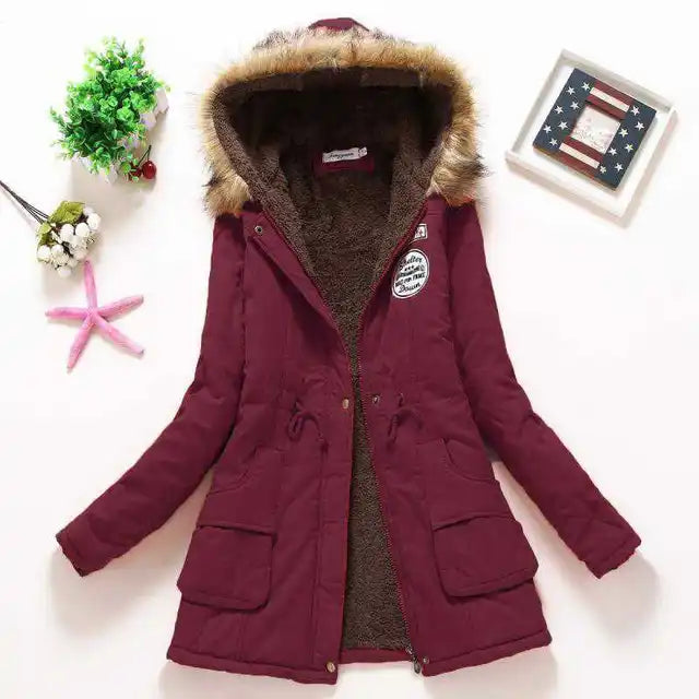 WW | Warm gefütterte Winterjacke mit Kapuze für Frauen
