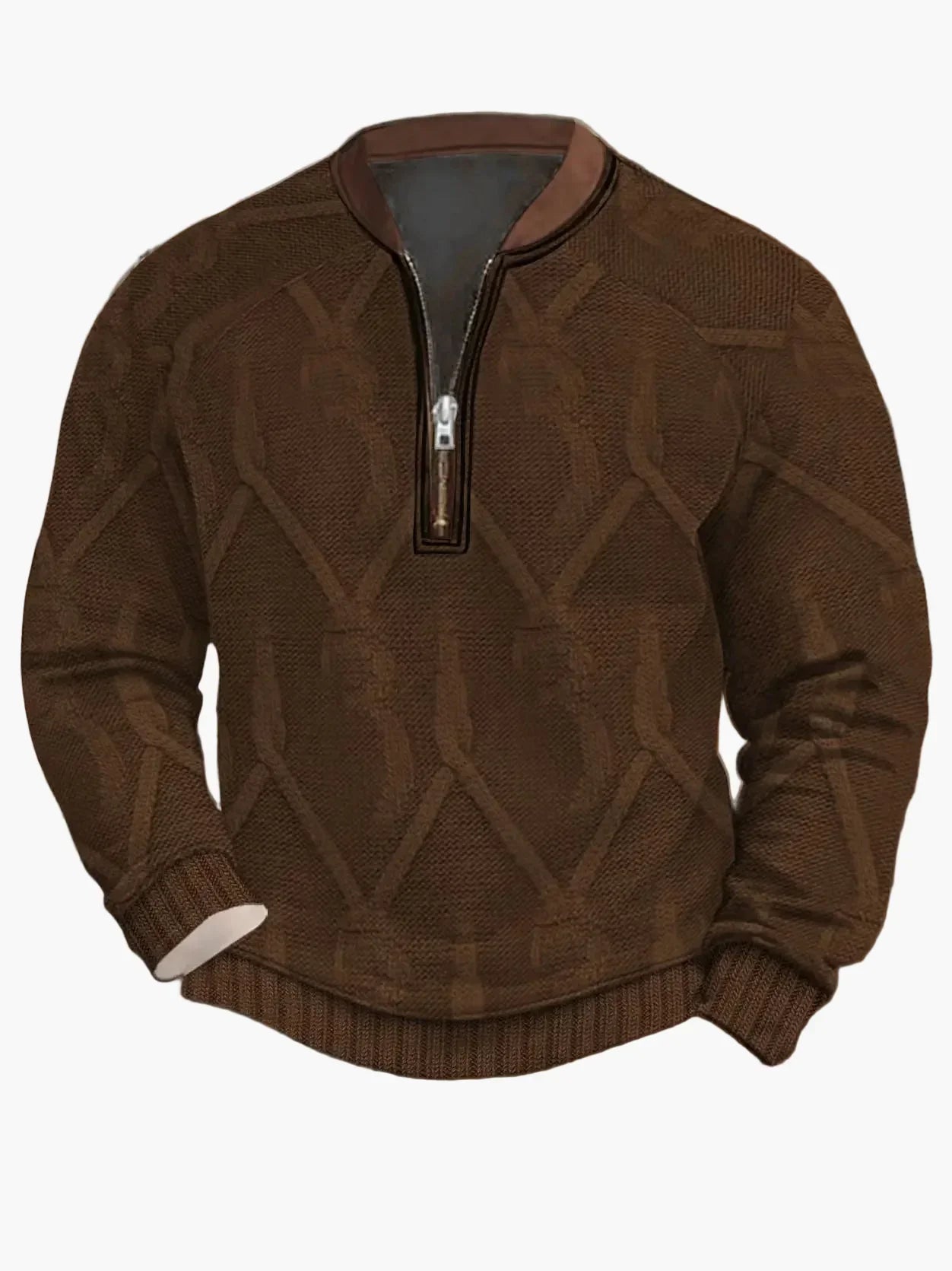 WW | Strickpullover mit Reißverschluss - Moderner Freizeit-Look für Herbst und Frühling