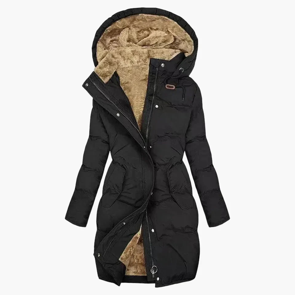 WW | Wintermantel Kapuzenjacke Lang Warm Gepolstert Elegant Freizeit
