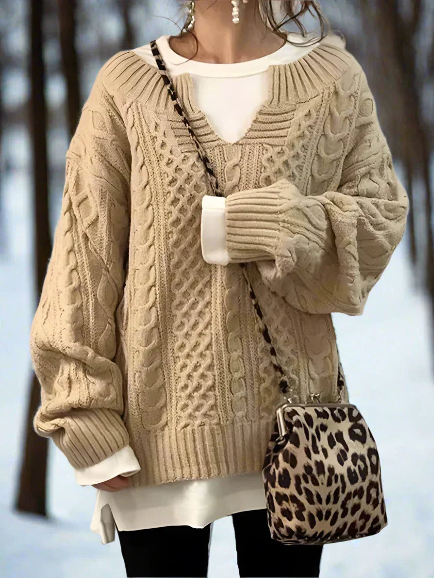 WW | Strickpullover - Oversized Kabelstrick - Weich und Warm - Lässige Passform